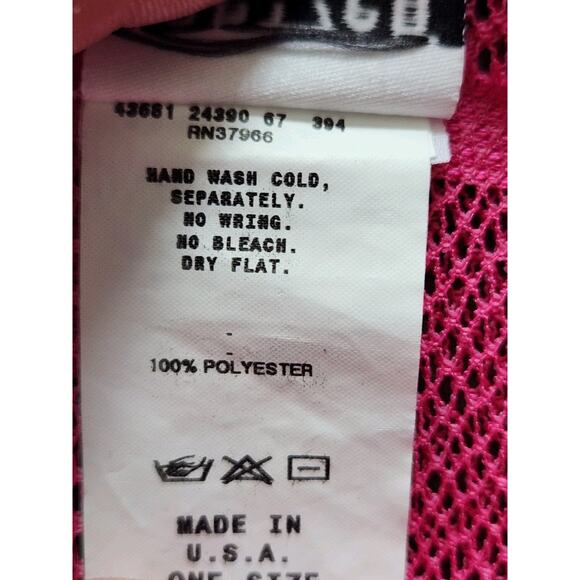 Jantzen Vtg Large Pink Floral Lace Triangle Fringe Scarf Shawl Wrap Boho 72x50" - Picture 5 of 5